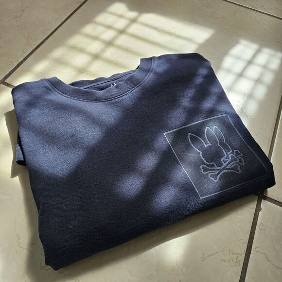 Psycho Bunny Mens Sacramento Bunny Patch Tee Black Size M-5 100% Pima Cotton - Picture 5 of 6